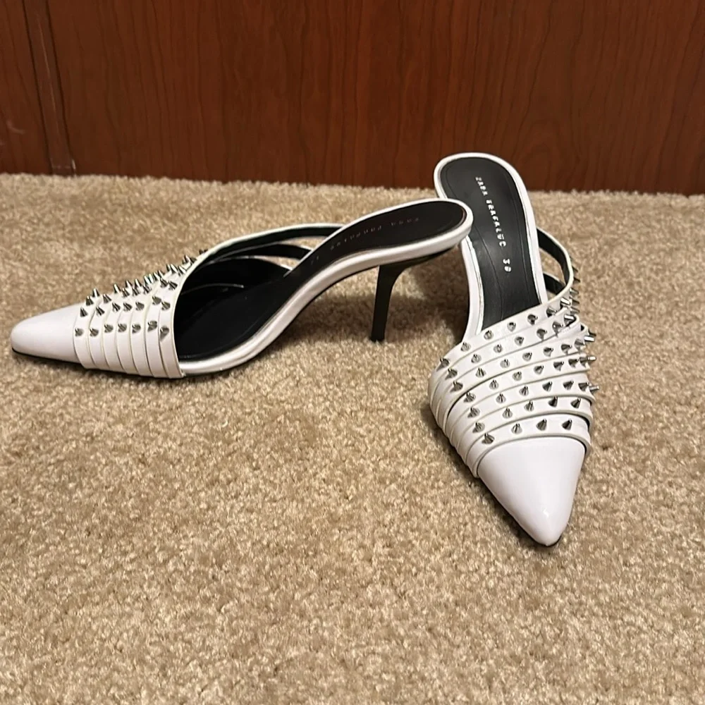 Zara white studded heels - Picture 2 of 7